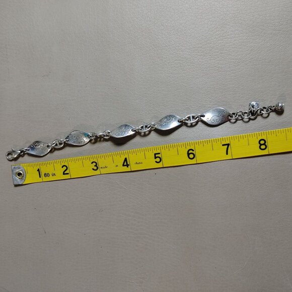 Brighton Set Teardrop Twist Scroll Silver Tone Necklace Bracelet Hoop Earrings - Picture 4 of 13